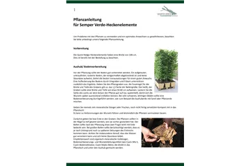 Pflanzenanleitung für Semper Verde-Heckenelemente