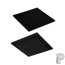 Topper Thin - Glossy, M, Glossy Black / L 35 x B 35 x H 2,5 cm