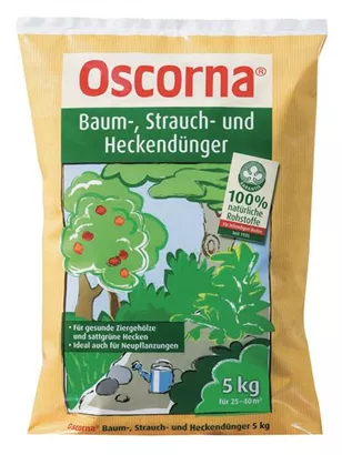 Organischer NPK-Dünger 6-4-0,5 - Oscorna-Baum-,Strauch-Heckendünger