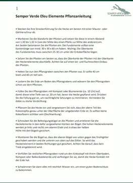 Pflanzenanleitung für Efeuelemente